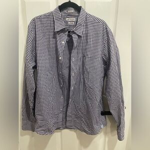 J. Crew x Thomas Mason purple gingham check print size large cotton